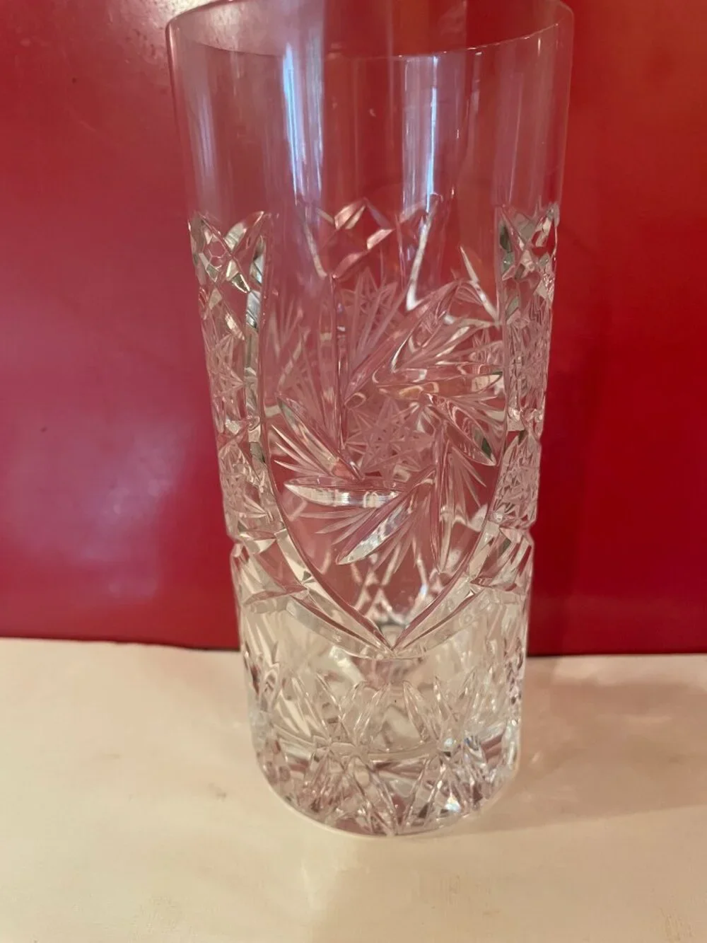 Vintage Crystal Cut Drinking Glasses Highball Barware Set of 6